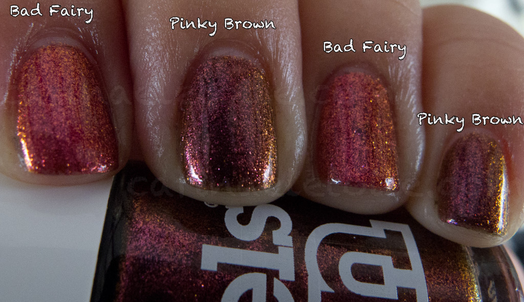 Comparison MAC Bad Fairy vs Models Own Pinky Brown